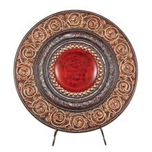 Load image into Gallery viewer, Round Poly Decorative Plaque - Red / Brown