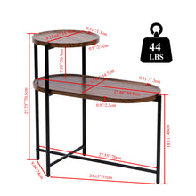 Load image into Gallery viewer, Round Coffee Table With Storage Tray 2 Tier Oval End Tables Wooden Small Side Table For Living Room