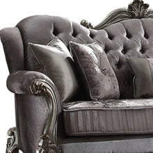 Load image into Gallery viewer, Velvet Curved Floral Sofa And Toss Pillows - Platinum