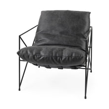 Load image into Gallery viewer, Faux Leather Contemporary Metal Chair - Black
