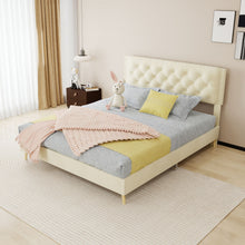 Load image into Gallery viewer, Upholstered Bed With Tufted Headboard