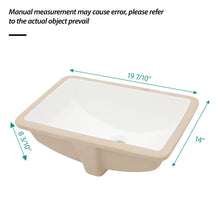 Load image into Gallery viewer, Modern Ceramic Undermount Bathroom Sink With Overflow, High Quality