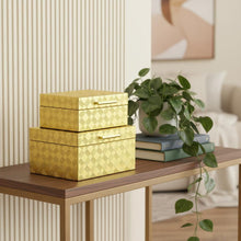 Load image into Gallery viewer, Hand Painted Decorative Keepsake Box - Gold