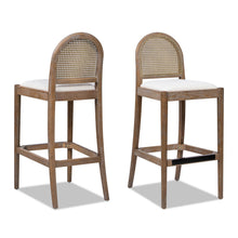 Load image into Gallery viewer, Panama - Curved Back Cane Bar Stool (Set of 2)