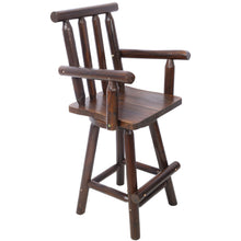 Load image into Gallery viewer, Rustic Bar Stool, Fir Wood Construction, Wide Armrest