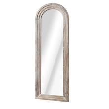 Load image into Gallery viewer, 64" Solid Wood Arch Freestanding Framed Full Length Mirror - White