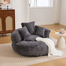 Load image into Gallery viewer, Oversized Bean Bag Chair With 3 Pillows & Armrest - Dark Gray