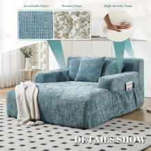 Load image into Gallery viewer, Chenille Interior Lazy Sofa Chaise Longue Armchair With 3 Pillows And Armrests