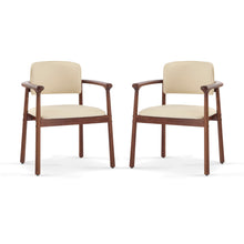 Load image into Gallery viewer, Dining Room Chairs, Ideal For Home & Kitchen (Set of 2) - Beige / Dark Walnut