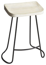 Load image into Gallery viewer, And Iron Backless Counter Height Bar Chair - Off White / Black