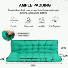 Load image into Gallery viewer, 3 Seater Outdoor Porch Swing Cushion With Backrest, Waterproof