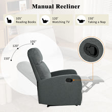 Load image into Gallery viewer, Modern Recliner Manual, Home Theater Chair With Adjustable Backrest