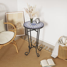 Load image into Gallery viewer, French Country Patio Side Table With Vibrant Tile Top