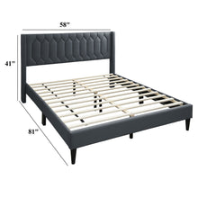 Load image into Gallery viewer, Platform Bed With Diamond Tufted Headboard