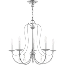 Load image into Gallery viewer, Five Light Dimmable Chandelier With Shades - Silver