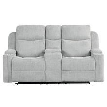 Load image into Gallery viewer, Galya - Motion Loveseat With Console - Light Gray Chenille