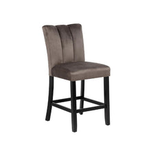 Load image into Gallery viewer, Upholstered Counter Height Chair For Dining Room (Set of 2) - Black / Brown