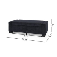 Load image into Gallery viewer, Textured Fabric Ottoman Bench With Hinged Lid