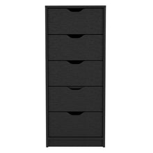 Load image into Gallery viewer, Manufactured Wood Five Drawer Tall And Narrow Dresser - Black Charcoal