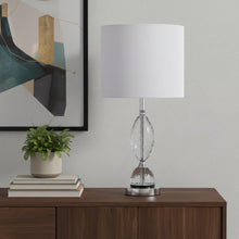 Load image into Gallery viewer, 24" Silver Crystal Standard Table Lamp With White Shade