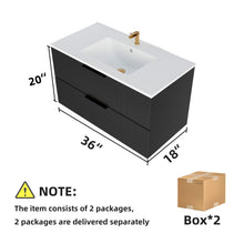 Load image into Gallery viewer, Modern Wall Mounted Floating Bathroom Vanity With Sink And Drawers