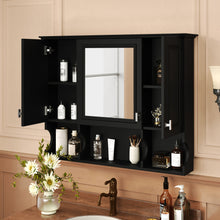 Load image into Gallery viewer, Wall Mounted Bathroom Medicine Wall Cabinet With Mirror & Open Shelves