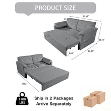 Load image into Gallery viewer, Convertible Pull Out Sofa Bed Queen Size, 3 In 1 With Side Storage