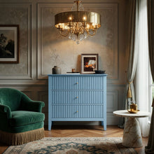 Load image into Gallery viewer, Fluted 3 Drawer Nightstand With Soft Close Slides