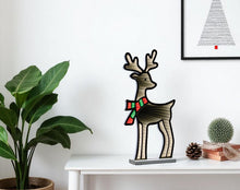 Load image into Gallery viewer, Deer Christmas Tabletop Sign With LED - White / Red