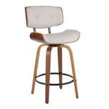 Load image into Gallery viewer, Lombardi - Mid-Century Modern Fixed Height Counter Stool With Swivel With Round Footrest (Set of 2)