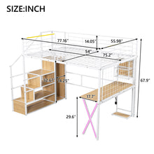 Load image into Gallery viewer, Loft Bed With Built In Work Station, Wardrobe, Storage Staircase And LED