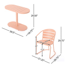 Load image into Gallery viewer, 3 Piece Elegant Outdoor Bistro Set With 2 Chairs And Oval Table