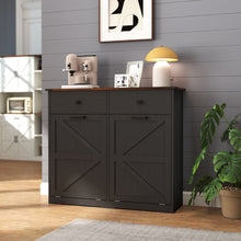 Load image into Gallery viewer, Double Tilt Out Trash Cabinet With Hideaway Drawer And Barn Door Style