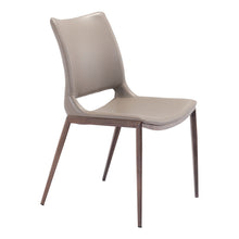 Load image into Gallery viewer, Upholstered Faux Leather Dining Side Chairs (Set of 2) - Gray / Espresso