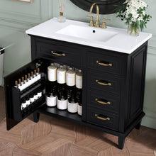 Load image into Gallery viewer, Modern Bathroom Vanity With Sink Top, Flip Drawers, Adjustable Shelf