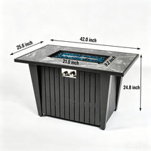 Load image into Gallery viewer, Morden Steel Fire Pit Table With Marble Tile Tabletop, Glass Wind Guard And Lid