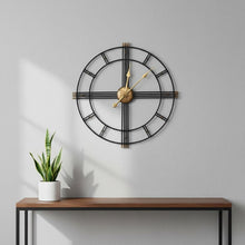 Load image into Gallery viewer, Silent Analog Round Wall Clock - Beige / Black / Brown