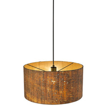 Load image into Gallery viewer, Cork Shade Modern One Light Hanging Pendent Lamp - Matte Black / Gold