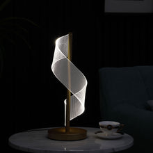 Load image into Gallery viewer, Modern Swirl Metal And Acrylic LED Table Lamp - Gold