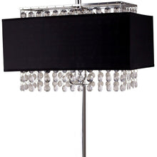 Load image into Gallery viewer, Bling Glam Black and Faux Crystal Rectangular Table Lamp