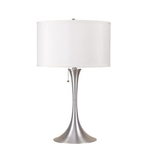 Load image into Gallery viewer, 28" Silver Metal Bedside Table Lamp With White Shade