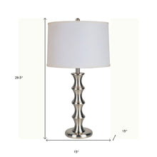 Load image into Gallery viewer, 30" Black Solid Wood Bedside Table Lamp With White Shade