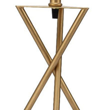 Load image into Gallery viewer, Contemporary Gold Geo Table Lamp with White Shade