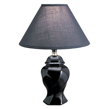 Load image into Gallery viewer, 13" Black Ceramic Bedside Table Lamp With Black Shade