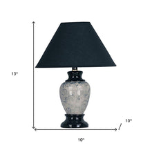 Load image into Gallery viewer, 13" Black Ceramic Bedside Table Lamp With Black Shade
