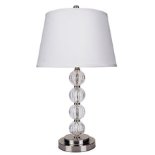 Load image into Gallery viewer, 29" Silver Metal Table Lamp With White Classic Empire Shade