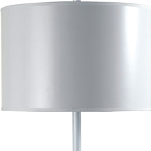 Load image into Gallery viewer, 25" White Metal Table Lamp With White Classic Drum Shade