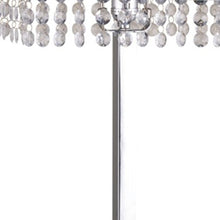 Load image into Gallery viewer, 28" Silver Table Lamp With Faux Crystals and White Rectangle Shade