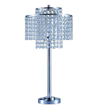 Load image into Gallery viewer, 26" Silver Glam Two Tier Chandelier USB Table Lamp