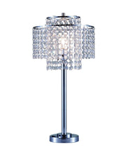 Load image into Gallery viewer, 26" Silver Glam Two Tier Chandelier USB Table Lamp